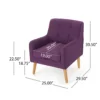Felix Accent Armchair, Splayed Birch Wood Legs, Button Tufted Purple