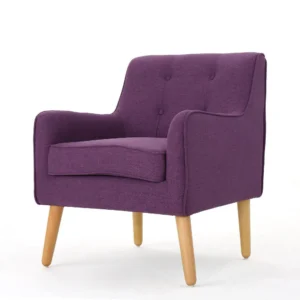 BM335218_ccd12d6a-de69-4950-8fc2-e6b3570d31ec Felix Accent Armchair, Splayed Birch Wood Legs, Button Tufted Purple