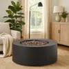 BM335235_6 Outdoor Fire Pit, 40,000 BTUs Cutout Handles, Round Dark Gray Iron