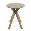 Ambre Outdoor Breakfast Dining Table, 28 Inch Slatted Gray Acacia Wood