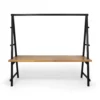 BM335254_1_dbe86b57-1d3b-4510-9495-c153ef0092fc Jo Outdoor Pergola Table, Black Metal Frame, Slatted Teak Brown Wood