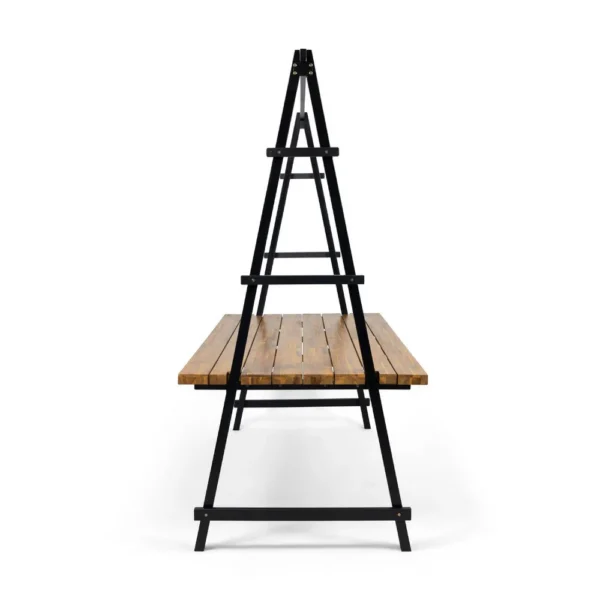 BM335254_2_2e42bc67-975c-4e21-8741-30d89b669f2c Jo Outdoor Pergola Table, Black Metal Frame, Slatted Teak Brown Wood