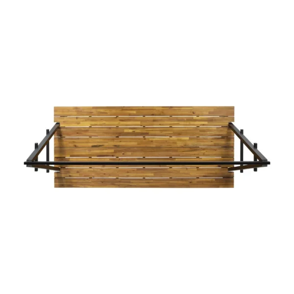 BM335254_3_6de678be-d52f-452e-a460-728f40e2f40e Jo Outdoor Pergola Table, Black Metal Frame, Slatted Teak Brown Wood