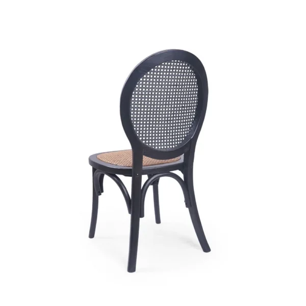 BM335260_2_83fd0193-705b-498d-8595-c9604de56752 Dining Chair Set of 2, Matte Black Rattan Woven Back and Brown Seat