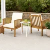 BM335262_8 Gerry Outdoor Club Chairs Set of 2, Cream Fabric, Slatted Light Brown
