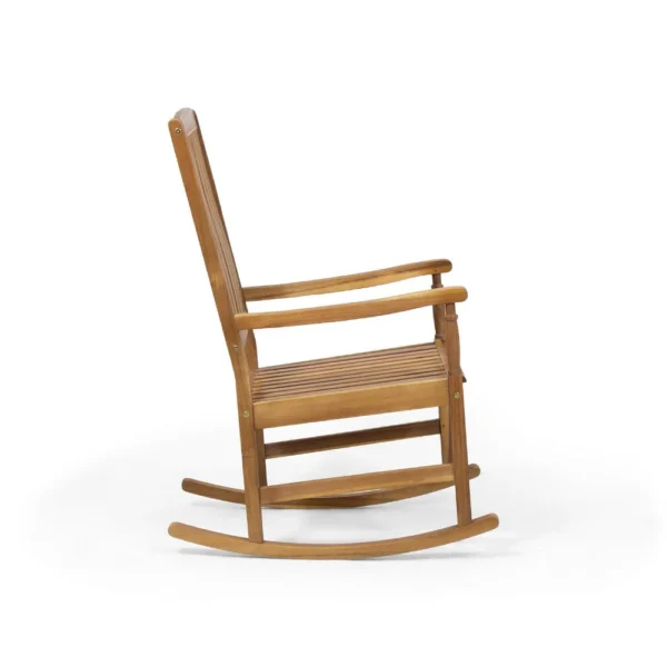 BM335268_3_46e1315b-b7dd-42bf-8c26-882a93ba6c1d Fred Outdoor Rocking Chair, Slatted Back Design, Brown Acacia Wood