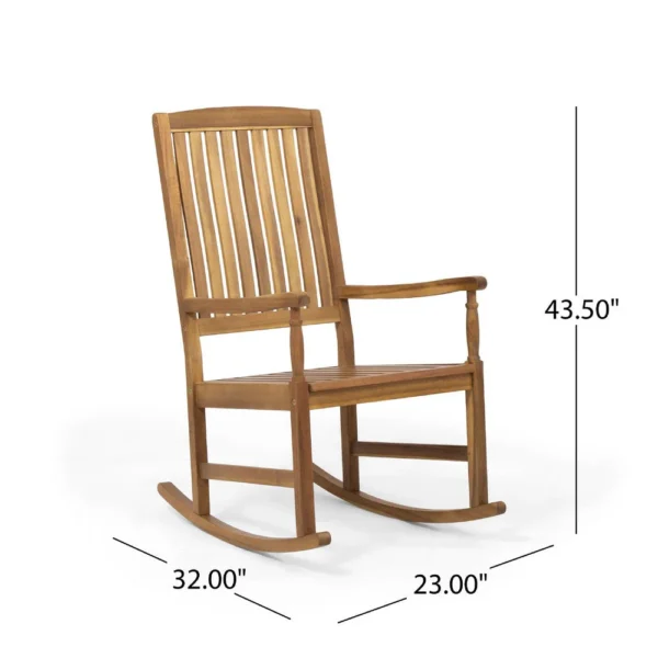 BM335268_4_fb5c4558-4b7e-4f81-9c39-a1f8d5c163b1 Fred Outdoor Rocking Chair, Slatted Back Design, Brown Acacia Wood