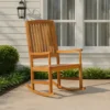 BM335268_5 Fred Outdoor Rocking Chair, Slatted Back Design, Brown Acacia Wood