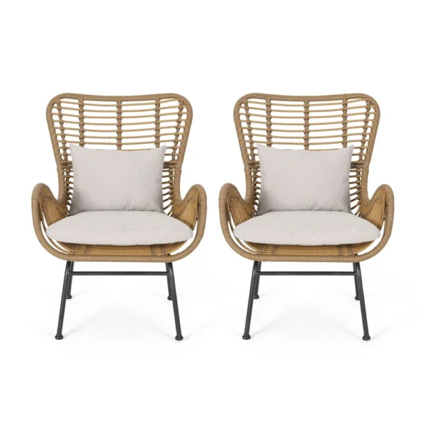 BM335276_4755798d-55af-4997-87de-464de76e542e Margo Outdoor Accent Chair, Brown Woven Rattan, Beige, Black Metal