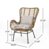 BM335276_4_57bd55b5-670a-4d4f-8b85-6fa09055ac7f Margo Outdoor Accent Chair, Brown Woven Rattan, Beige, Black Metal