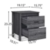 Nightstand Dresser, 2 Storage Drawers, 23 Inch, Modern Dark Gray