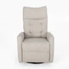 Manual Recliner Chair, Glider and Swivel Mechanism, Beige Fabric