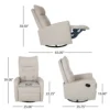Manual Recliner Chair, Glider and Swivel Mechanism, Beige Fabric