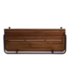 Zoe Outdoor Bench, Industrial Metal Frame, 48 Inch Brown Acacia Wood