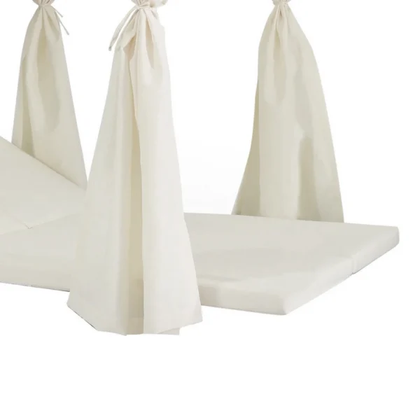 Yavi Outdoor Daybed Curtain and Cushion Set, Cream Waterproof Fabric