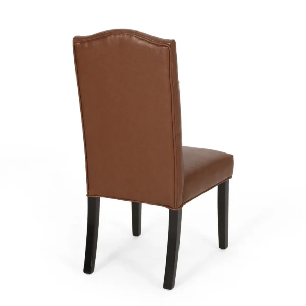 BM335304_2_cb2507ac-50f5-449d-9d0f-a096941d3015 Elona Dining Chair Set of 2, Crown Top, Brown Tufted Faux Leather