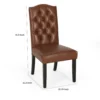 BM335304_4_e330129d-d73b-404c-8db9-3e9c4726ef1f Elona Dining Chair Set of 2, Crown Top, Brown Tufted Faux Leather