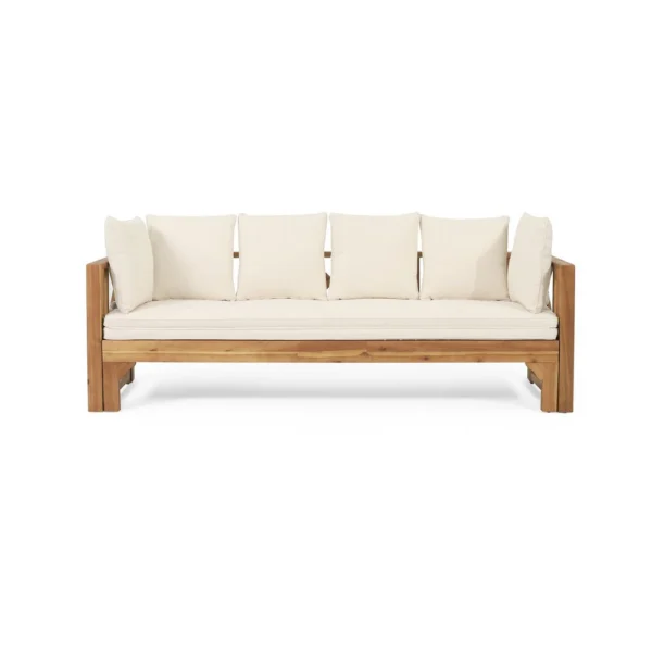 BM335327_1_a0a27ebb-8d3d-4dc0-a777-7720c9278fe5 Outdoor Daybed Sofa, 79 Inch, Brown Acacia Wood Frame, Cream Cushions