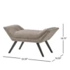 Vibe Ottoman Bench, Tufted Gray Fabric, 36 Inch, Nailhead Trim