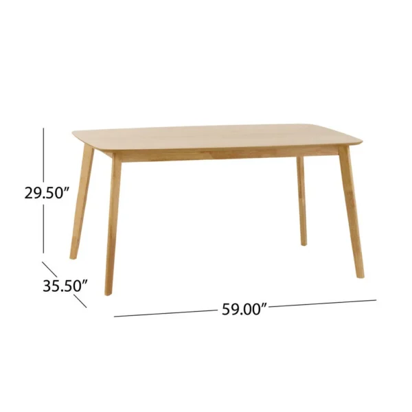 BM335331_4_6a1c0daa-aff6-48b4-92f3-fca534d51aba Dining Table, 59 Inch Natural Walnut Brown Rectangular, Tapered Legs