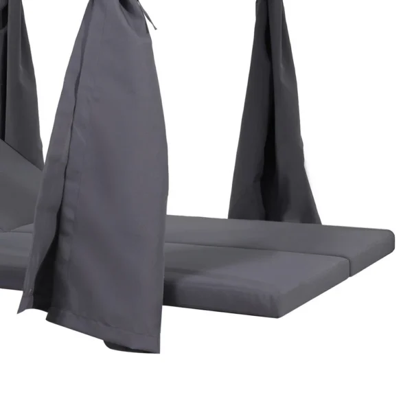 Yavi Outdoor Cushion and Curtains for Daybed, Dark Gray Fabric 79 Inch