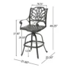 BM335381_4_06726632-81f9-4603-9e49-60d128f2b252 Outdoor Swivel Bar Height Chair, Ornate Bronze Aluminum Flared Base