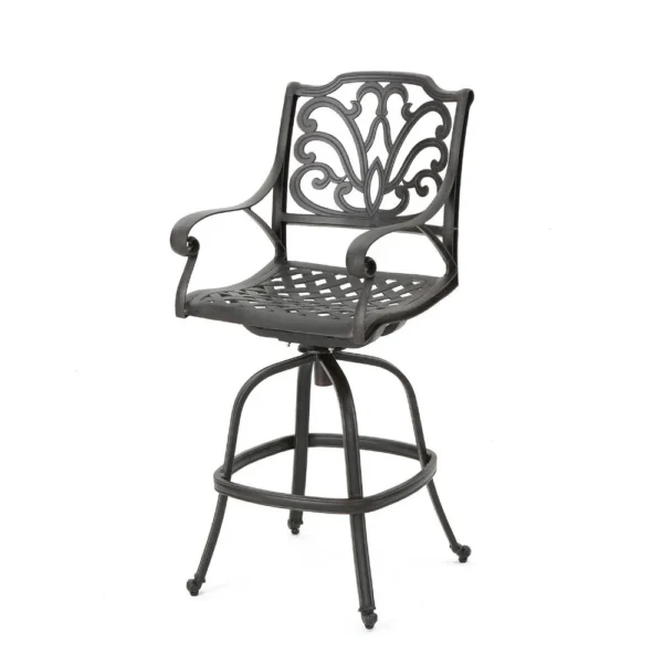 BM335381_86ee5826-a98f-451c-82a0-9e1ab186a526 Outdoor Swivel Bar Height Chair, Ornate Bronze Aluminum Flared Base