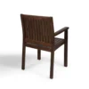Alison Outdoor Dining Arm Chair Set of 2, Slatted Brown Acacia Wood