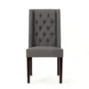 BM335441_1_719cdf92-fb7e-47a2-877e-497dc33da855 Nathan Dining Chair Set of 2, Dark Brown Wood, Tufted Gray Wingback