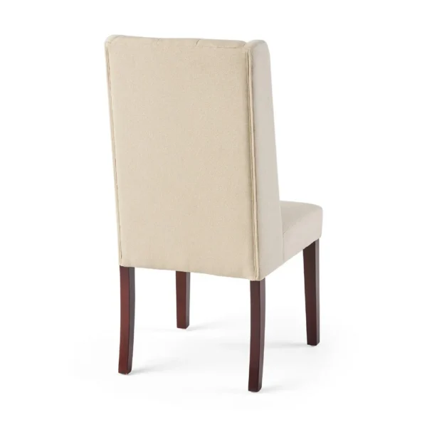 BM335442_2_4e0cee61-a3ac-4db8-862c-7639072b66b4 Nathan Dining Chair Set of 2, Dark Brown Wood, Tufted Beige Wingback