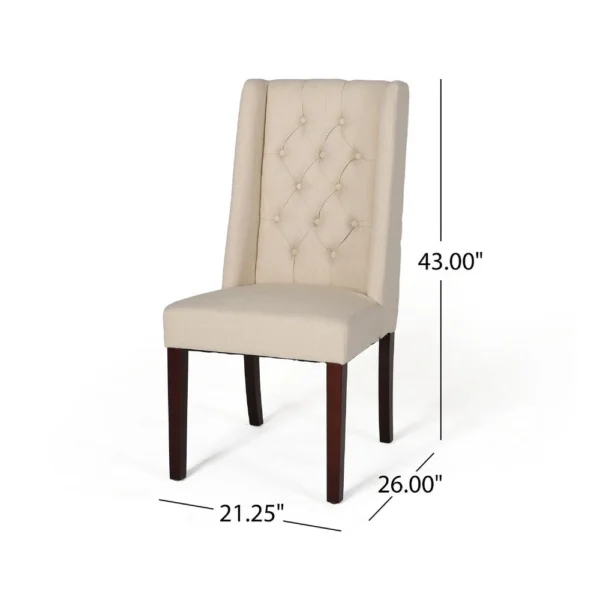 BM335442_4_b7d235e1-8f01-4e96-bd4d-3a16d6e01f7c Nathan Dining Chair Set of 2, Dark Brown Wood, Tufted Beige Wingback