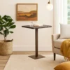 BM335467_5 Outdoor Square Bar Table, Brown Multi Rattan, Metal Frame