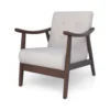 BM335473_c0d8995d-2117-4fbe-b0fb-04df37014379 Accent Armchair, Soft Button Tufted Beige Fabric, Dark Brown Wood