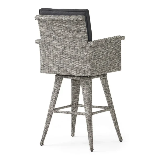 BM335476_2_f2ceea53-7fb8-489a-8114-8ca15a2324c6 Outdoor Barstool Chair, Gray Black Wicker Rattan, Polyester Cushions