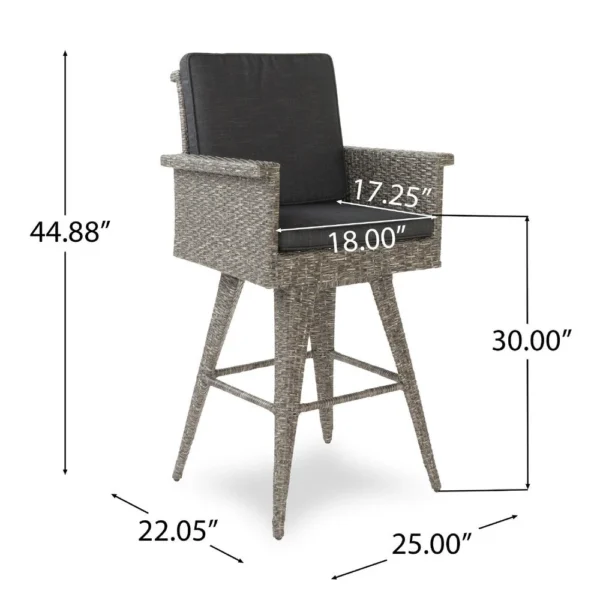 BM335476_4_3532178d-3c84-402d-886d-79f12e1fa2ab Outdoor Barstool Chair, Gray Black Wicker Rattan, Polyester Cushions