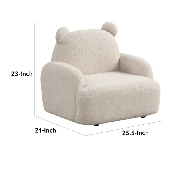 BM335485_4_4764838e-155c-4a04-ae65-7002ff5ad1ac Raye Bear Shaped Kids Armchair with Black Legs, Beige Teddy Velvet