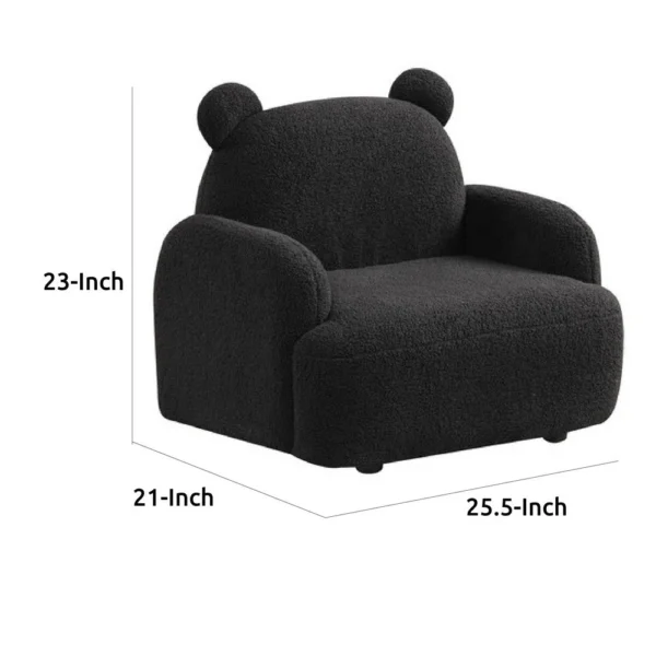BM335487_4_3019eb82-15f2-4274-9d74-70570ad9af9c Raye Bear Shaped Kids Armchair with Black Legs, Black Teddy Velvet