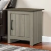 Nena End Table with Cabinet Door, Brown Wood Top, Oak Gray 22 Inch
