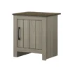 Nena End Table with Cabinet Door, Brown Wood Top, Oak Gray 22 Inch