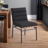 BM335500_5 Kive Dining Chair Set of 2, Iron Legs, Black Channel Tufted Boucle