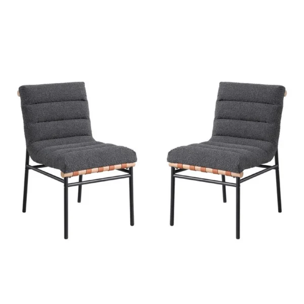 BM335501_30c70bd1-f0a5-46a7-bf41-df6dafcebcc9 Kive Dining Chair Set of 2, Black Iron Legs, Gray Channel Tuft Boucle