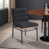 BM335501_5 Kive Dining Chair Set of 2, Black Iron Legs, Gray Channel Tuft Boucle