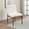 BM335502_5 Kive Dining Chair Set of 2, Black Iron Legs, White Channel Tuft Boucle