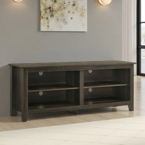 BM335507_5 Trove TV Stand Media Cabinet w Open Shelves, Dusty Oak Brown 58 Inch