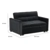 BM335516_4_de9f7b07-bc03-4d0f-a9e2-4b37345209f2 Marve Convertible Sleeper Loveseat, Side Pockets, Black Velvet 54 Inch