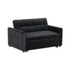BM335516_d5335590-49ac-427a-9d9b-19c8277530c9 Marve Convertible Sleeper Loveseat, Side Pockets, Black Velvet 54 Inch