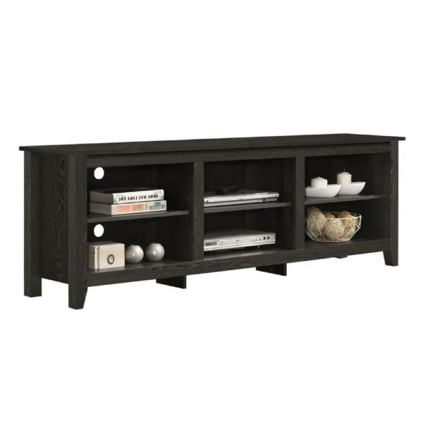 Nitto TV Stand Media Cabinet, Adjustable Open Shelf, Dark Gray 70 Inch