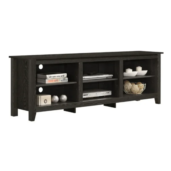 Nitto TV Stand Media Cabinet, Adjustable Open Shelf, Dark Gray 70 Inch