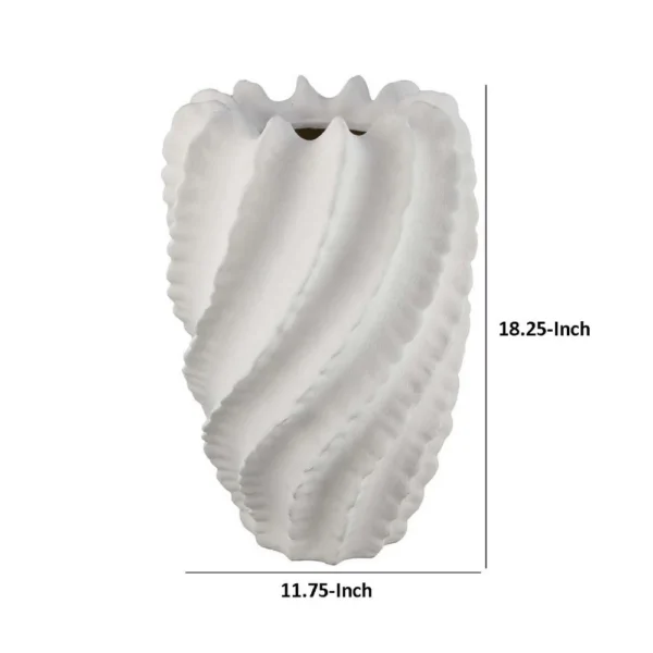 BM335606_4_a52b5894-3b40-4deb-9145-84f6d101c811 Velz Decorative Flower Vase, 18 Inch Wavy Shape, Matte White Ceramic
