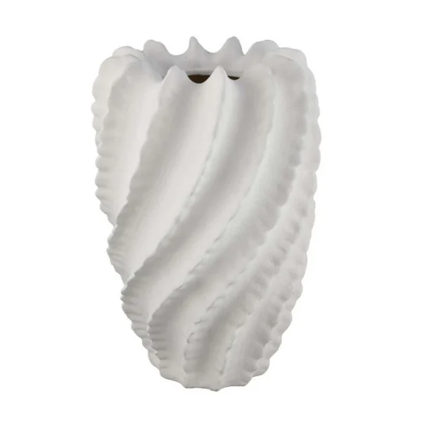 BM335606_4e18ecf6-1f02-41e2-856b-f81fc7c3c76e Velz Decorative Flower Vase, 18 Inch Wavy Shape, Matte White Ceramic